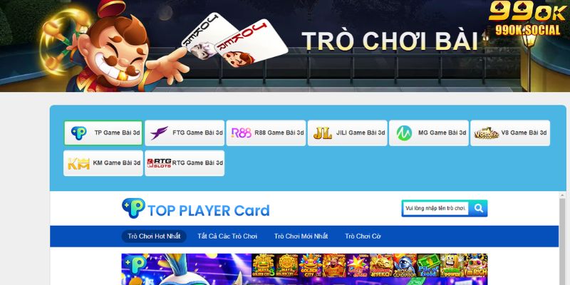 Các sảnh trên tựa game bài 99ok